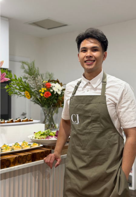 Chef Jay in apron, founder of Chef Jay Catering in Adelaide